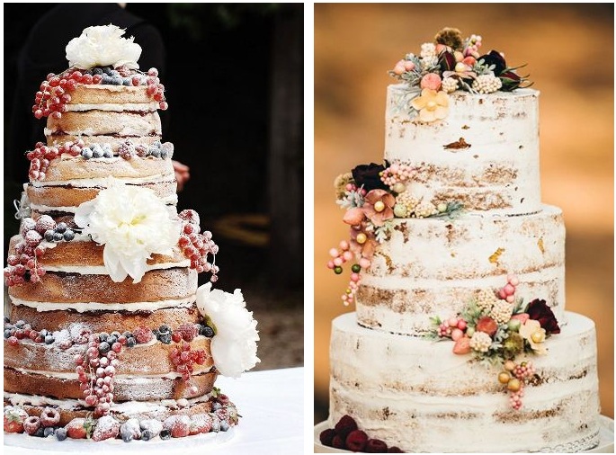 «Голые» свадебные торты