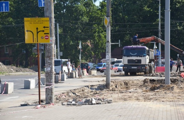 В Калининграде на месяц перекроют движение в районе площади Василевского